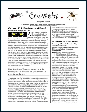 Cobwebs newsletter 2001